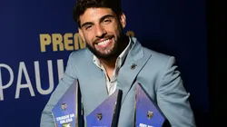 Yuri Alberto com seus troféus na premiação do Paulistão. Foto: Alexandre Battibugli/Ag. Paulistão