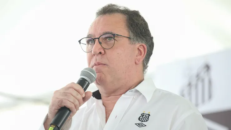 Marcelo Teixeira presidente do Santos durante lançamento do terceiro uniforme no estadio Paulo Machado de Carvalho, no bairro do Pacaembu, em Sao Paulo, nesta sexta-feira (13). Foto: Reinaldo Campos/AGIF