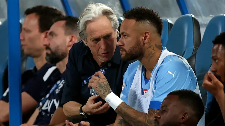 Neymar não gostou das declarações de Jorge Jesus ao sair do Al Hilal (Photo by Yasser Bakhsh)