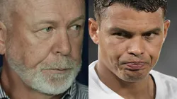 Mano Menezes discutiu com Thiago Silva. Fotos: Thiago Ribeiro/AGIF