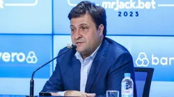 Alberto Guerra presidente do Grêmio durante em coletiva de imprensa realizada no Arena do Grêmio.