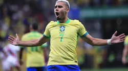 DF - BRASILIA - 15/10/2024 - ELIMINATORIAS COPA DO MUNDO 2026, BRASIL X PERU - Andreas Pereira jogador do Brasil comemora seu gol durante partida contra o Peru no estadio Mane Garrincha pelo campeonato Eliminatorias Copa Do Mundo 2026. Foto: Ettore Chiereguini/AGIF