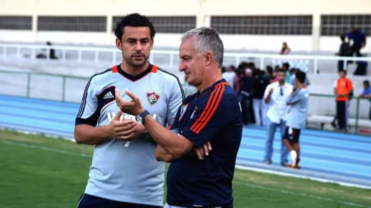 Dorival Jr durante passagem pelo Fluminense ao lado de Fred - Foto: Nelson Perez/Fluminense