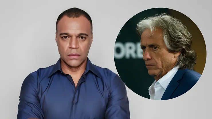 Denílson e Jorge Jesus. Foto: Reprodução e Getty Images
