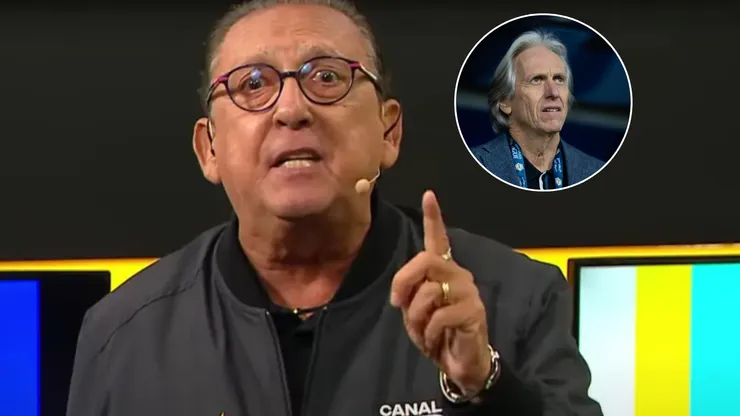 Galvão Bueno manda recado para Jorge Jesus em comentário no Instagram. FotoxFoto: Galvão (Reprodução); Jorge Jesus (Getty Images)