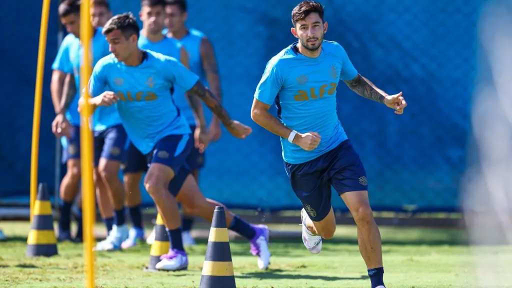 Villasanti durante treinamento. Foto: Guilherme Testa/Grêmio FBPA