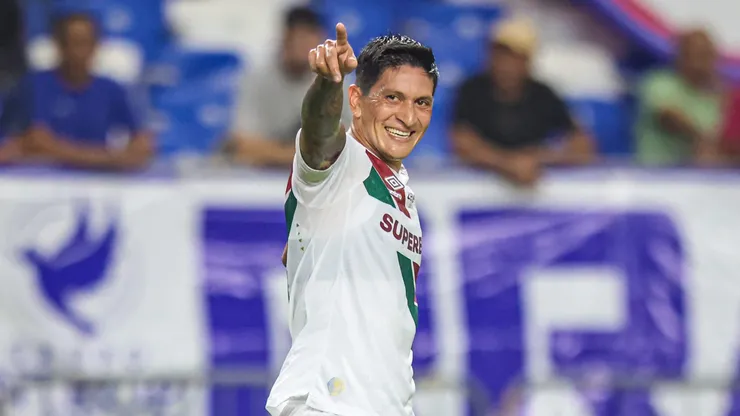 Germán Cano, jogador do Fluminense, comemora seu gol durante partida contra o Águia de Marabá, pela Copa do Brasil. Foto: Fernando Torres/AGIF.