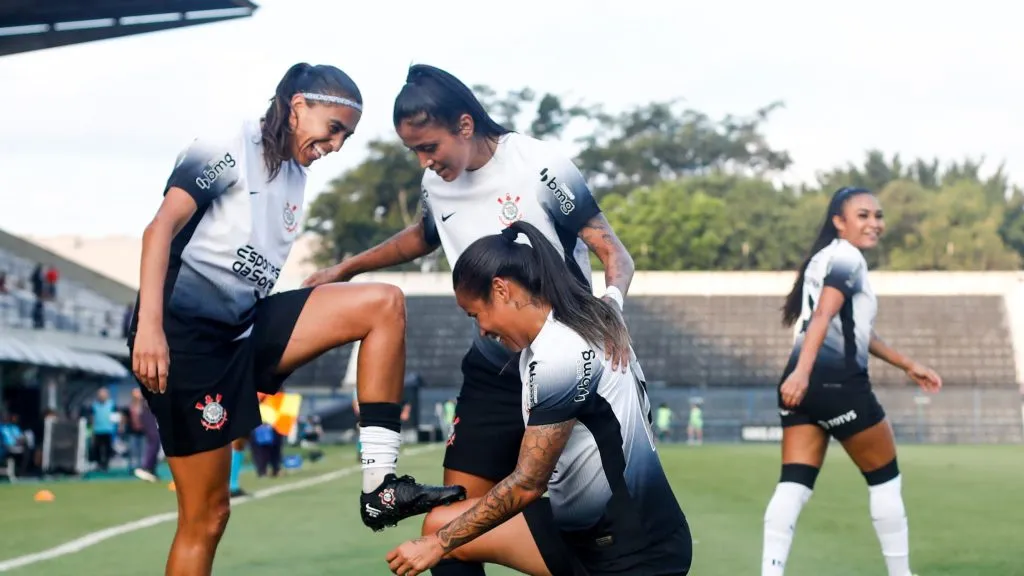 Atletas do Corinthians no duelo contra o Juventude pelo Brasileirão Feminino 2025