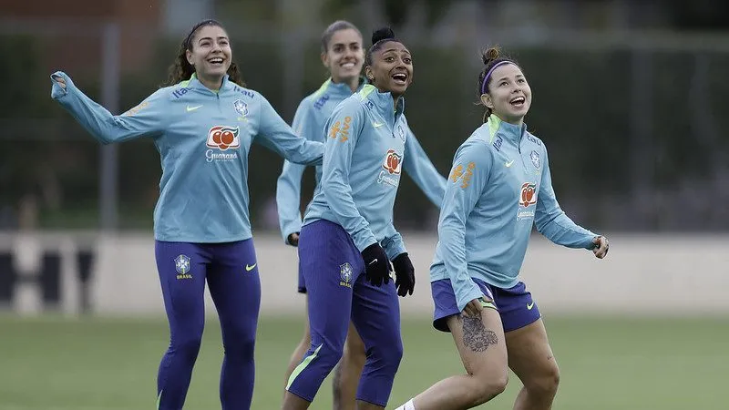 Seleção Feminina em treino nos EUA. Foto:@rafaelribeirorio /CBF