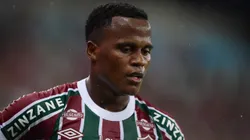 Arias jogador do Fluminense durante partida contra o Flamengo no estádio Maracanã pelo campeonato Carioca 2025. Foto: Thiago Ribeiro/AGIF