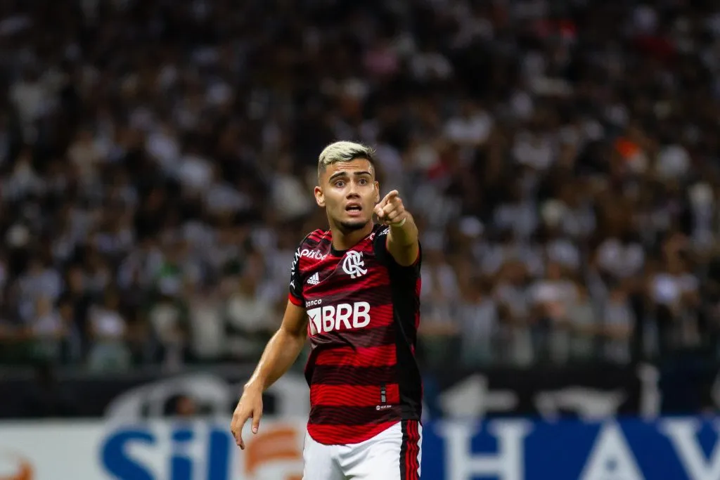 Brasileiro em jogo do Flamengo, em 2022. Foto: Fernando Moreno/AGIF