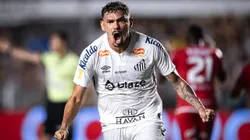 Tiquinho Soares é um dos artilheiros do Santos na temporada. Foto: Abner Dourado/AGIF