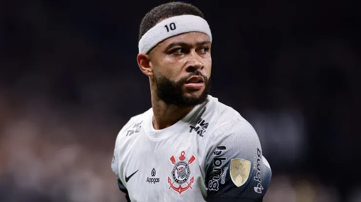 Memphis Depay durante partida entre Corinthians e Universidad Central-VEN, pela Copa Libertadores da América. Foto: Marcello Zambrana/AGIF