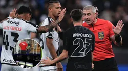 Corinthians tem dois gols anulados que geram polêmica em Corinthians x Vasco. FotoxFoto: Foto do Jogo (AGIF); Foto do VAR: (Reprodução).