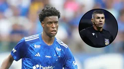 Jonathan Jesus, zagueiro do Cruzeiro e árbitro Marcelo de Lima Henrique