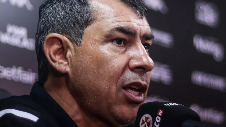 Fábio Carille durante entrevista coletiva em São Januário após jogo contra o Santos. Foto: Dikran Sahagian/CRVG