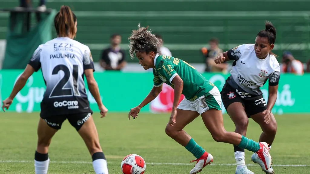 Jogadoras durante a final do Paulistão Feminino em 2024