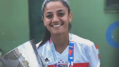 Andressa Anjos em sua campanha pelo São Paulo Feminino