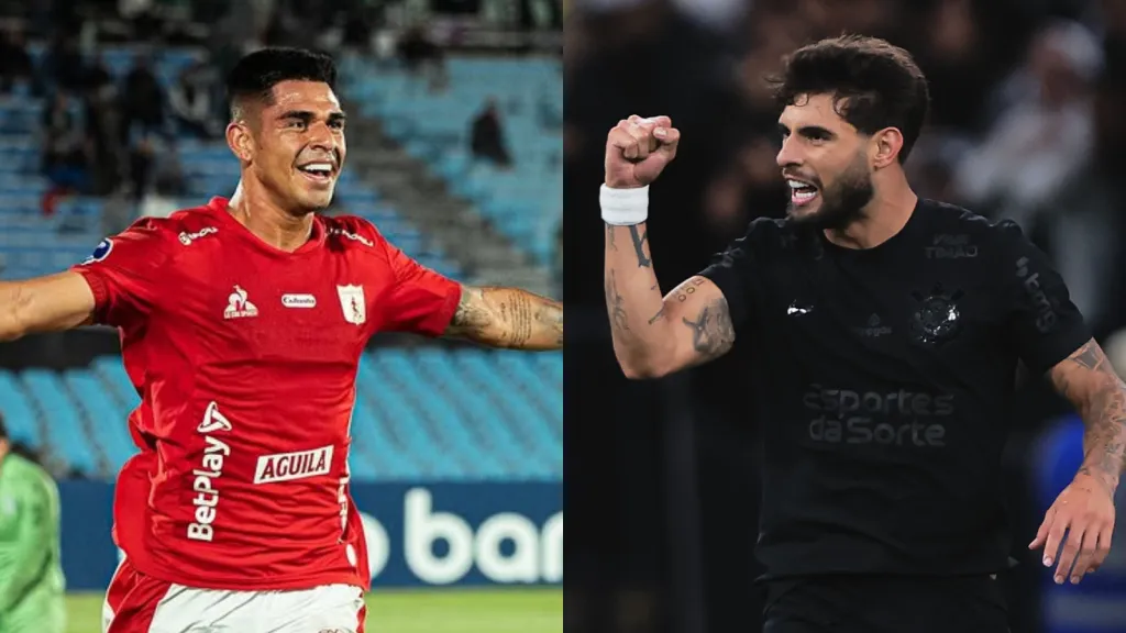 América de Cali x Corinthians se enfrentam pela Copa Sul-Americana. Foto: Reprodução e AGIF