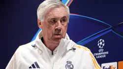 LONDON, ENGLAND - APRIL 07: Carlo Ancelotti, Head Coach of Real Madrid, arrives at the press conference ahead of their UEFA Champions League 2024/25 quarter final first leg match at Sobha Realty Training Centre on April 07, 2025 in London Colney, England. (Photo by Alex Davidson/Getty Images)