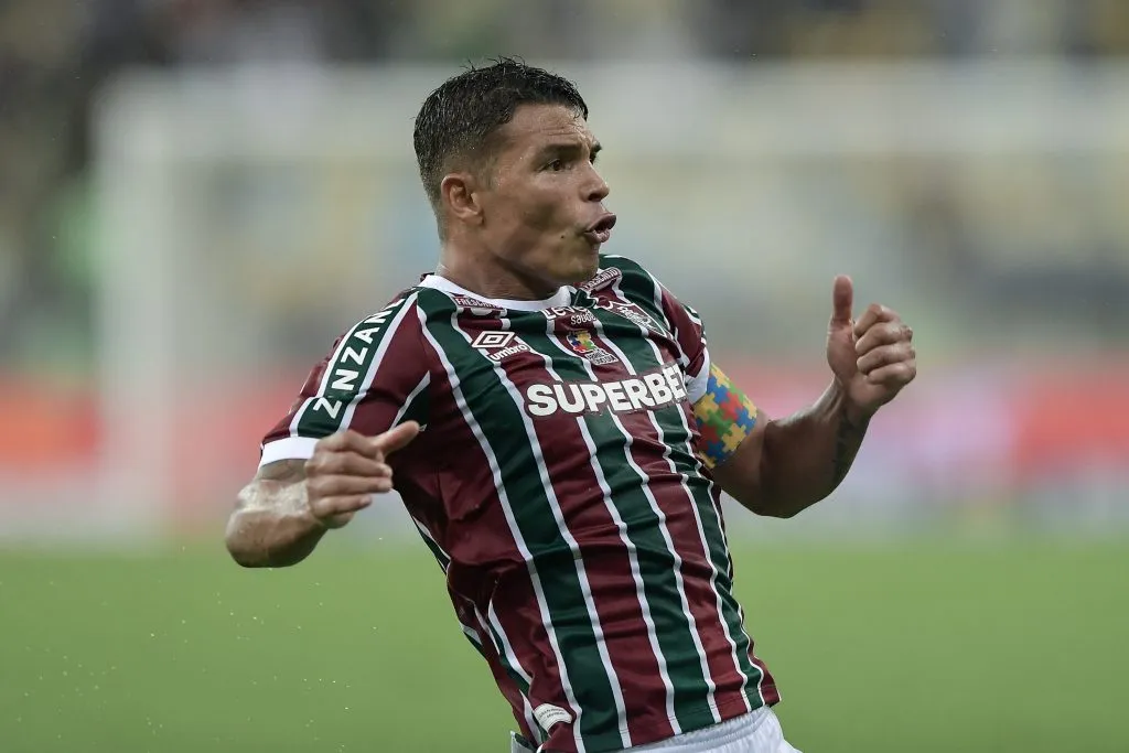 RJ – RIO DE JANEIRO – 06/04/2025 – BRASILEIRO A 2025, FLUMINENSE X BRAGANTINO – Thiago Silva jogador do Fluminense comemora gol durante partida contra o Bragantino no estadio Maracana pelo campeonato Brasileiro A 2025. Foto: Thiago Ribeiro/AGIF