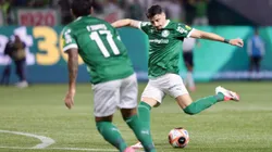 Joaquin Piquerez jogador do Palmeiras durante partida contra o Corinthians - Foto: Marcello Zambrana/AGIF