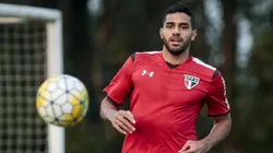 Alan Kardec, ex-jogador do São Paulo durante treino no CT da Barra Funda em 2016