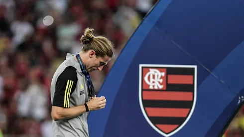 Filipe Luis técnico do Flamengo comemoram título de campeão após partida contra o Olimpyacos no estádio Maracanã pela decisão do campeonato Mundial Sub20. Foto: Thiago Ribeiro/AGIF