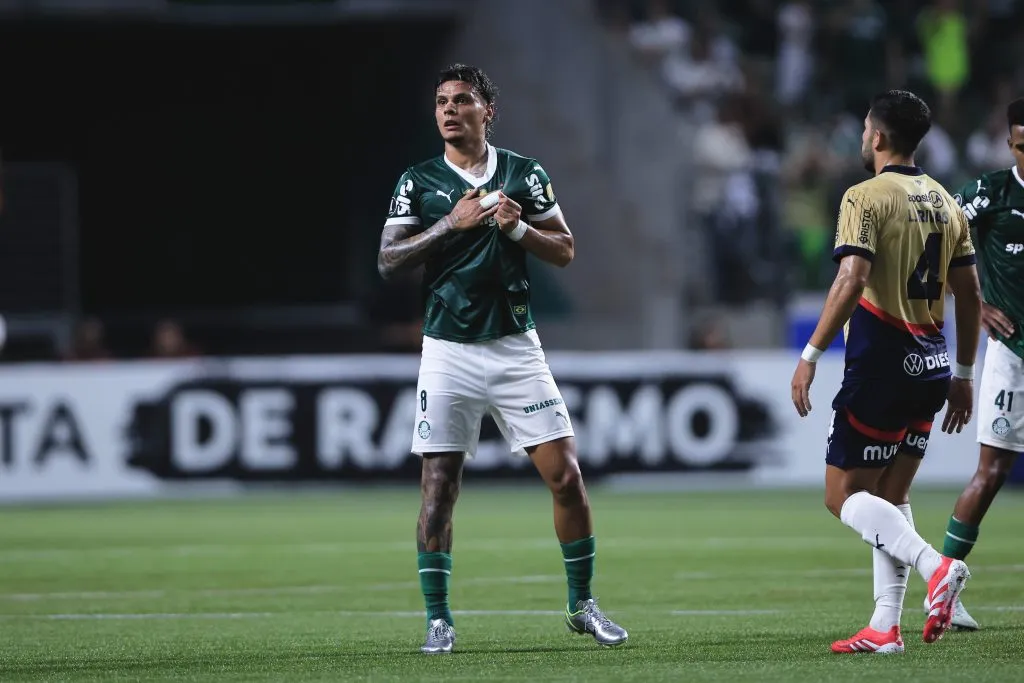 Richard Ríos marcou o gol da vitória do Palmeiras sobre o Cerro Porteño. Foto: Ettore Chiereguini/AGIF