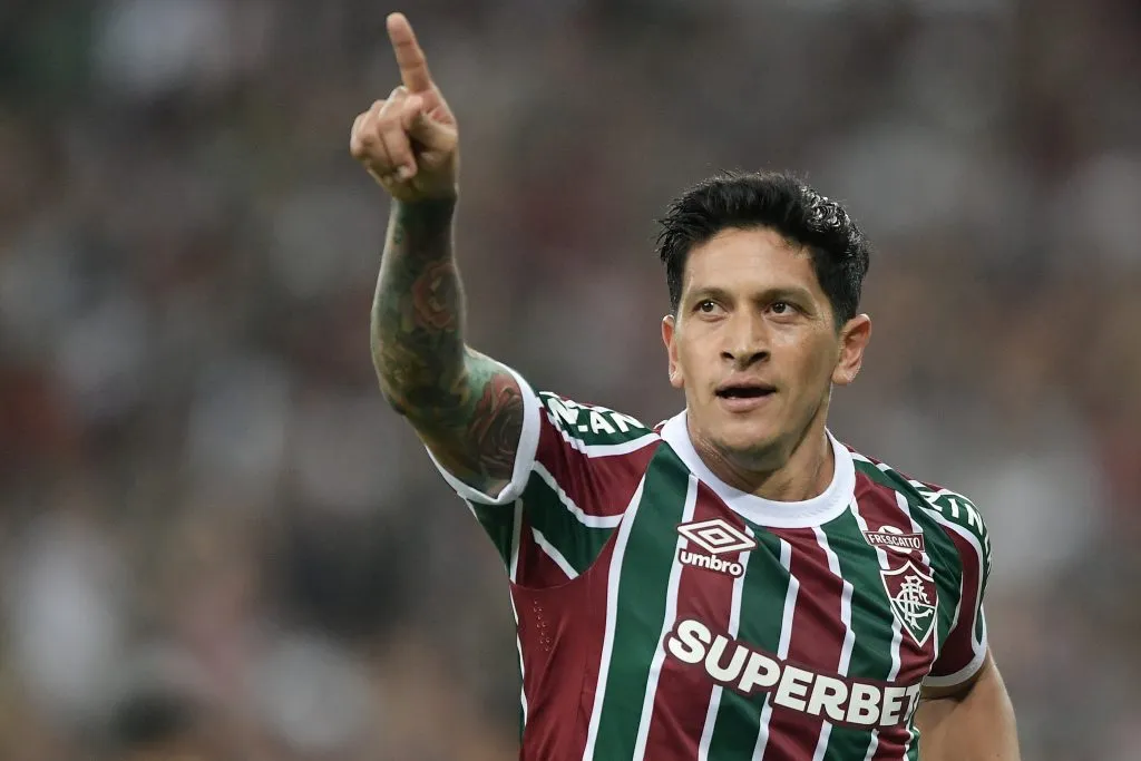RJ – RIO DE JANEIRO – 10/04/2025 – COPA SUL-AMERICANA 2025, FLUMINENSE X SAN JOSE – Cano jogador do Fluminense comemora seu gol durante partida contra o San Jose no estadio Maracana pelo campeonato Copa Sul-americana 2025. Foto: Thiago Ribeiro/AGIF