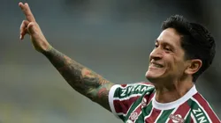 Cano jogador do Fluminense comemora seu gol durante partida contra o San Jose no estádio Maracanã pelo campeonato Copa Sul-americana 2025. Foto: Thiago Ribeiro/AGIF