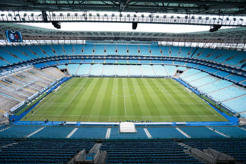 Grêmio e Flamengo duelam na Arena, em Porto Alegre. Foto: Maxi Franzoi/AGIF