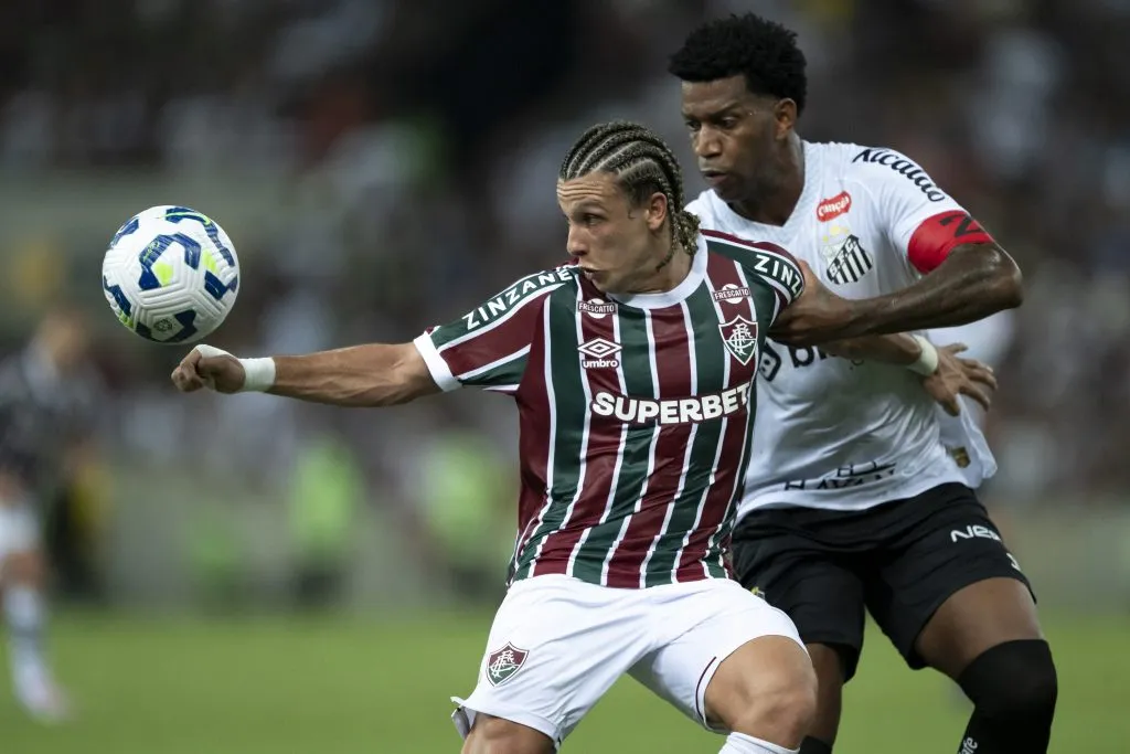 Canobbio em ação na partida contra o Santos. Foto: Jorge Rodrigues/AGIF