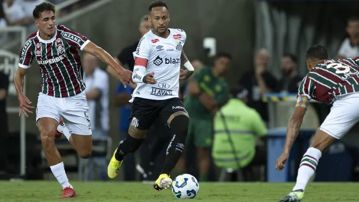 Neymar jogador do Santos durante partida contra o Fluminense. Foto: Jorge Rodrigues/AGIF
