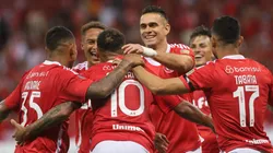 Jogadores do Internacional comemoram gol marcado no jogo diante do Cruzeiro, pelo Campeonato Brasileiro. Foto: Ricardo Duarte/Internacional.