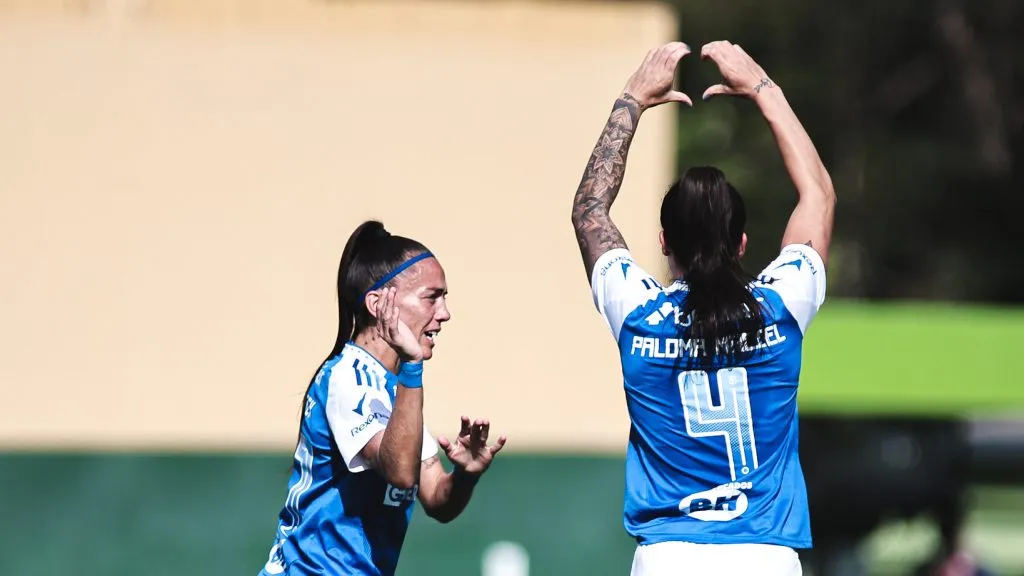Jogadoras do Cruzeiro no duelo contra o Juventude pelo Brasileirão Feminino