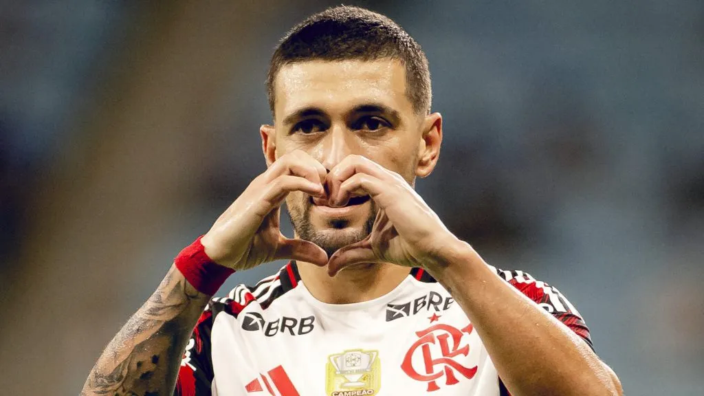 Arrascaeta foi exaltado - Foto:Adriano Fontes/Flamengo.