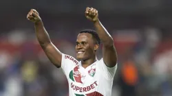 Jhon Arias, jogador do Fluminense, comemora um dos seus gols na temporada. Foto: Talita Gouvea/AGIF.