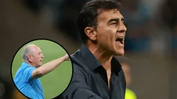 Quinteros durante jogo do Tricolor. Fotos: Maxi Franzoi/AGIF e Gil Gomes/AGIF.