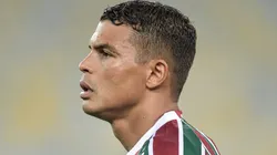 Thiago Silva jogador do Fluminense durante partida contra o Flamengo no estádio Maracanã pelo campeonato Carioca 2025.