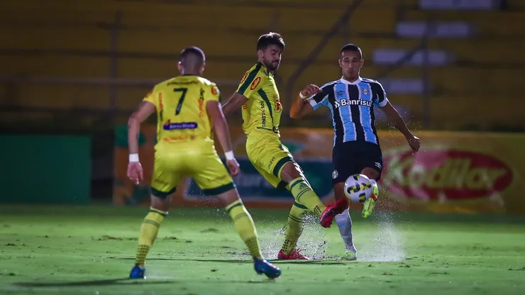Grêmio foi valente, mas sofreu revés para o Mirassol em jogo da Copa do Brasil de 2022. Foto: Lucas Uebel/Grêmio.