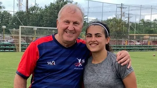 Luisa Argento e ex-jogador Zico