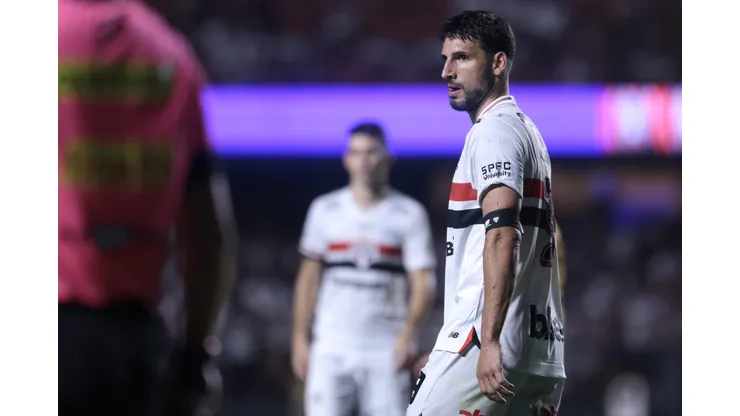 Calleri jogador do São Paulo durante partida contra o Novorizontino no estádio Morumbi pelo campeonato Paulista 2025. Foto: Marcello Zambrana/AGIF