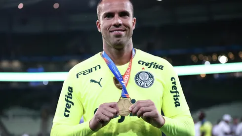 SP - Sao Paulo - 03/04/2022 - PAULISTA 2022 FINAL, PALMEIRAS X SAO PAULO - Marcelo Lomba Jogador do Palmeiras comemora vitoria ao final da partida contra o Sao Paulo no estadio Arena Allianz Parque pelo campeonato Paulista 2022. Foto: Ettore Chiereguini/AGIF