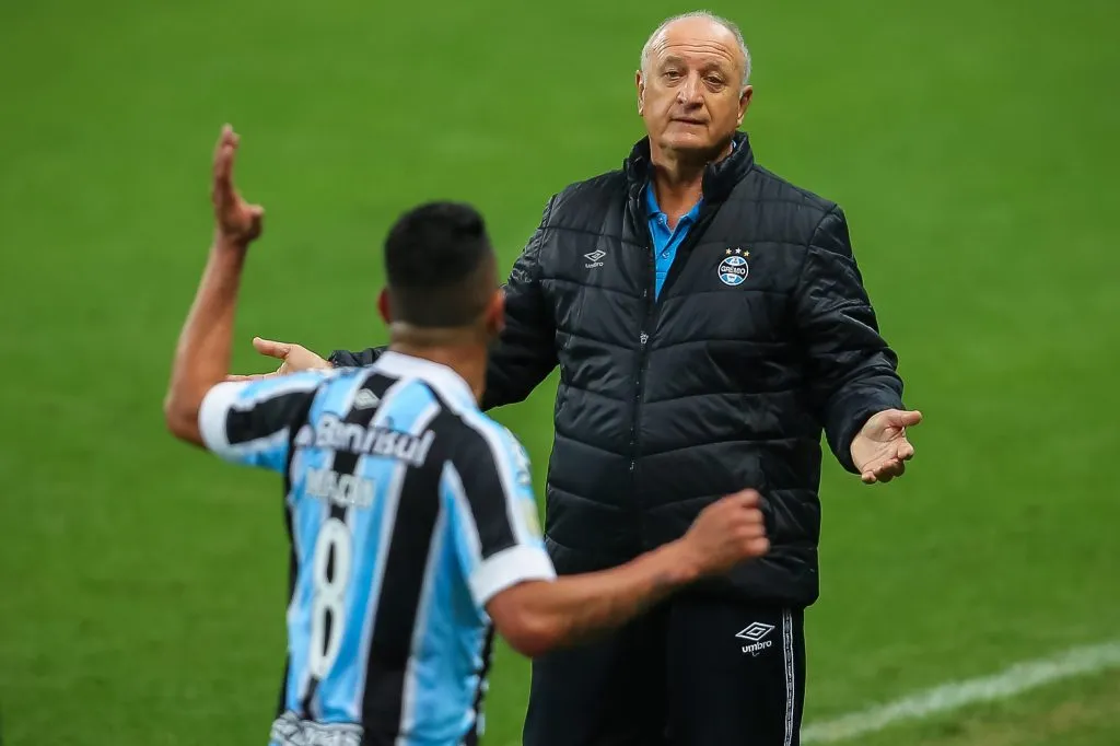 Maicon e Felipão no Grêmio – Foto: Pedro H. Tesch/AGIF