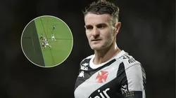 Segundo gol do Ceará contra o Vasco gera contestação sobre a linha de impedimento. FotoxFoto: Vegetti (AGIF); Lance do Jogo (Reprodução/CBF)