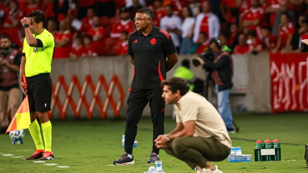 Roger e Abel em Inter x Palmeiras. Foto: Maxi Franzoi/AGIF