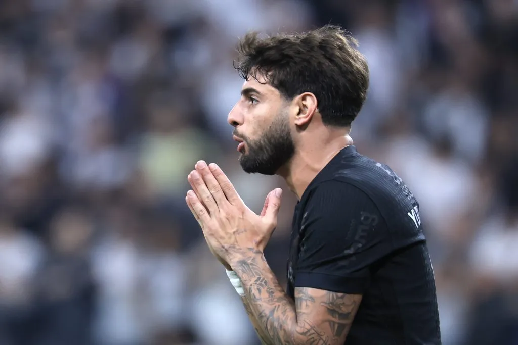 SP – SAO PAULO – 16/04/2025 – BRASILEIRO A 2025, CORINTHIANS X FLUMINENSE – Yuri Alberto jogador do Corinthians lamenta durante partida contra o Fluminense no estadio Arena Corinthians pelo campeonato Brasileiro A 2025. Foto: Marcello Zambrana/AGIF