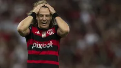 David Luiz, jogador do Flamengo, lamenta durante partida contra o Atletico-MG no estadio Maracana pelo campeonato Brasileiro A 2024. Foto: Jorge Rodrigues/AGIF
