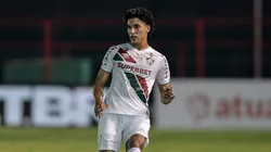 Fuentes jogador do Fluminense durante partida contra o Portuguesa Rio no estádio Luso Brasileiro pelo campeonato Carioca 2025.
